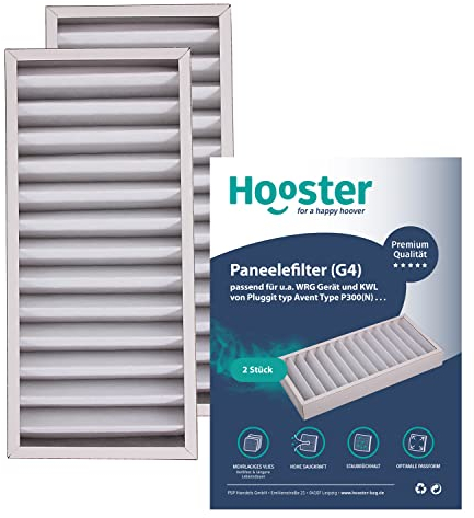Hooster 2 Stück Filter passend für Pluggit Avent P300(N) P 300 (N) | Filterklasse G4 (grober Staub etc.) | Alternative zu Pluggit APFG4-300