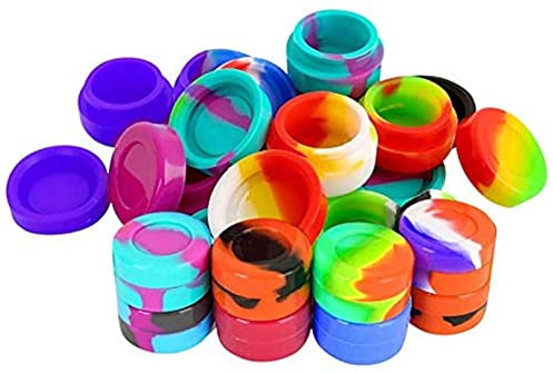 Yeehliny Silikon Dab Behälter Silikon Wachs Behälter Silikonbehälter Wachsöl Silikonbehälter Tupferbehälter Kleine Runde Behälter Antihaft-silikonöl Küche Konzentratbehälter (3ml, 10PCS)