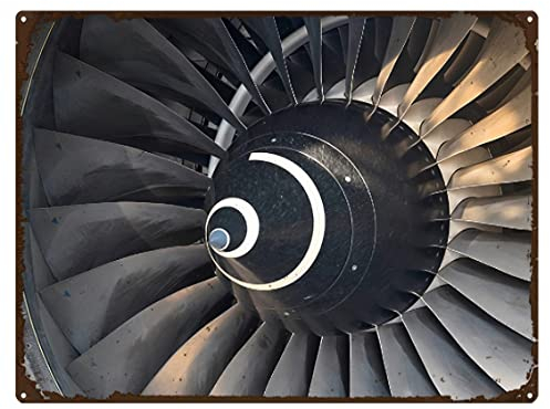 Eorntdy Retro Metall Blechschild Wanddekoration Turbine Klinge Wandkunst Metall Blech Poster Jet Engine Flugzeug Home Decor Art Metall Poster Home Bar Shop Dekorationen Kaffee Vintage Schild Geschenk