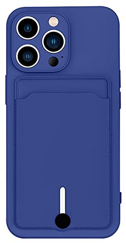 JIATAY Coque pour iPhone 12 Mini avec porte-cartes [mince + protecteur] Coque de téléphone en silicone pour iPhone 12 Mini Portefeuille pour femmes et hommes (bleu marine)
