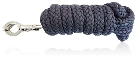 Führstrick Pferd Anbindestrick für Pferde mit stabilem Panikhaken Länge 2m viele Farben (Navy Blau)