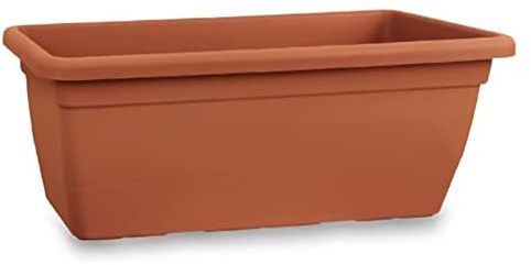 Mondo Viro Vaso fioriera in plastica terracotta Giunone per esterno con sottovaso (cm 80x40 34h)