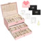 YUTUY Boite à Bijoux,Coffre à Bijoux,3 Niveaux Rangement Bijoux Verrouillable avec Clef,Petit Coffret à Bijoux Voyage Organisateur de Bijoux,pour Bagues, Boucles,Colliers,Bracelets