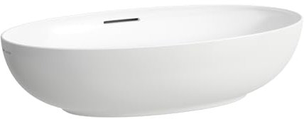 LAUFEN Il Bagno Alessi Waschtisch-Schale, mit Überlauf, 70x40cm, inkl. Ablaufventil Klick-Klack, H8189784001091, Farbe: Weiß mit LCC