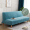 Surwin Sofabezug ohne Armlehnen 2/3 Sitzer, Jacquard Stretch Wasserdicht Armlose Clic Clac Sofabettüberzug Bunt Sofahusse Schonbezug Protector für Klappcouch Schlafsofa (160-190cm,Blau)