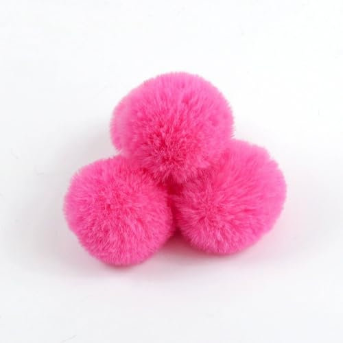 SYSUII 20 Stück Fellbommel Pompon Kunstfell Pompon 4cm Künstliche Fellbommel für StrickMützen und Beanies Taschenanhänger Schlüsselanhänger Anhängern Basteln Waschbär Haarkugel Anhänger DIY-Rose