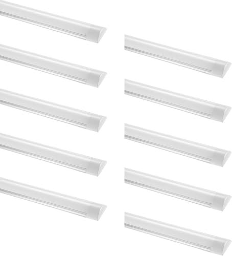 papasbox 10 Pack LED Deckenleucht Röhre Licht, 30W 90cm 3600LM Deckenlampe 3200K Warmweiß LED Wannenleuchte Lichtleiste Leuchtröhre für Badzimmer Wohnzimmer Küche Garage Lager Werkstatt Keller Büro