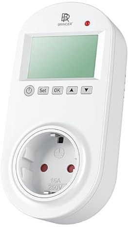BR Bringer Steck Thermostat BRTT - Steckdosenthermostat für Infrarotheizung - Thermostat mit Zeitschaltuhr