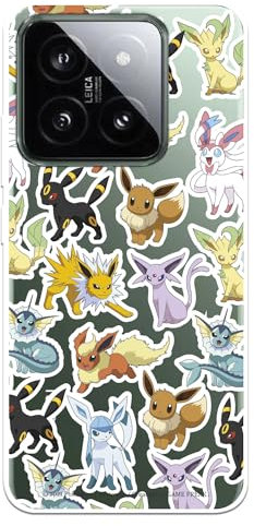 LA CASA DE LAS CARCASAS Schutzhülle kompatibel mit Xiaomi 14, offizielle Pokémon Eevee Entwicklungen zum Schutz Ihres Handys. Flexible transparente Silikonhülle mit offizieller Pokémon-Lizenz