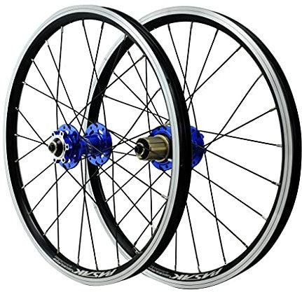 20 Zoll Vorder- und Hinterrad Mountainbike-Laufradsatz Schnellspanner doppelwandige Leichtmetallfelgen Freilauffelge V-Bremse/Scheibenbremse/Felgenbremse 7/8/9/10/11/12 Geschwindigkeit (Blau 20