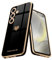 Teageo for Samsung S24 Plus Case Cute Heart Pattern for Women Girls Slim Luxury Bling Plating Soft TPU Anti-Scratch Shockproof Bumper Phone Case for Samsung Galaxy S24 Plus 5G, Black
