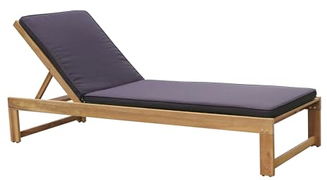 PATIO Gartenliege verstellbare Rückenlehne Roxane Liege Eukalyptusholz Holzliege mit Auflage 110 kg belastbar