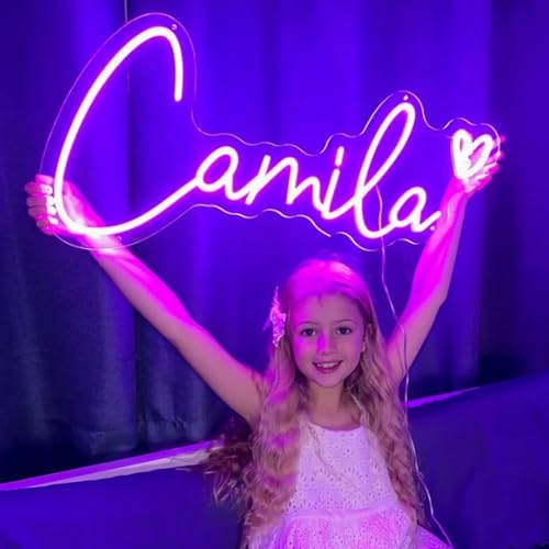 Letreros de Neón Personalizados, Luz Neón Decoracion Pared Personalizado Para Luces LED Luminosas Letrero De Neon Para Decoración De Bar Boda Fiesta De Cumpleaños Luz (Personalización)