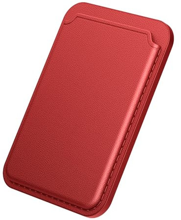 Miracase MagSafe Wallet - 3 Karten Halter Mit iPhone Wallet, Veganes Leder Magnetische Geldbörse für iPhone 16/15/14/13/12 Serie, Rot