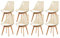 EGGREE 8er-Set Skandinavische SGS-geprüfte Esszimmerstühle, 8 Braune Transparente Küchenstühle mit Massiven Buchenbeinen und Weißem PU-Leder Sitzkissen