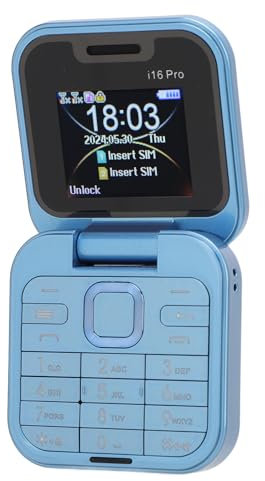 Lazmin112 Téléphone à Clapet pour Senior, Téléphone Portable Pliable 2G avec Gros Boutons, Son Fort, Double SIM, Numérotation Rapide, Radio FM, Lampe de Poche LED, Téléphone Senior Longue