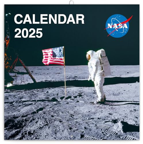 NOTIQUE Wandkalender 2025 NASA Kalender, Broschürenkalender mit Monatskalendarium, Broschurkalender Universum Kalender 30 x 30 cm (30x60 Geöffnet)