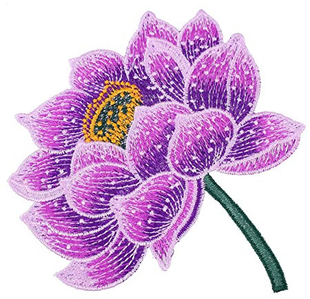 PHENOFICE Bestickter Lotus-aufnäher Ethnische Applikation Für Kleidung Retro Muster Diy-kunstprojekt
