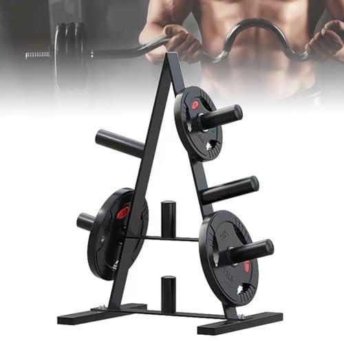 HEAXIY Olympic Weight Tree for Plates, Heavy Duty Commercial Weight Rack Holder for Home Gym, Organizer for 5cm/2 Barbell Plates