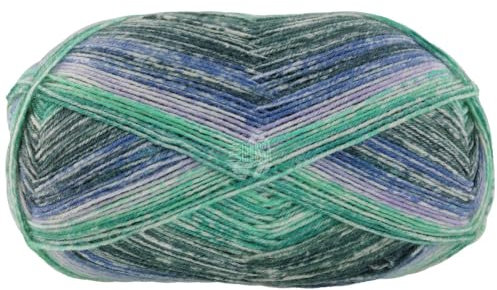 LANA GROSSA Meilenweit 100 Aktion | Sockenklassiker, bedruckt und waschmaschinenfest | Handstrickgarn aus 75% Schurwolle & 25% Polyamid | 100g Wolle zum Stricken & Häkeln | 420m Garn FB3008