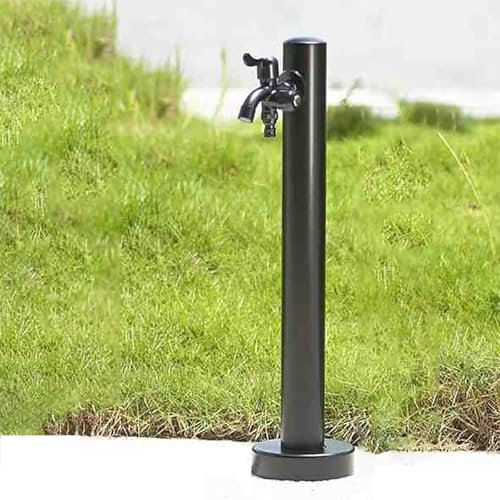 MDDKOP Fontana a Colonna da Giardino con Rubinetto - 2 Prese D'Acqua - Rotonda Colonna D'Acqua Giardino Indipendente Alta 60 / 95cm Per Esterno Casa Giardino Irrigazione Garden Water Column(60cm(23.6i