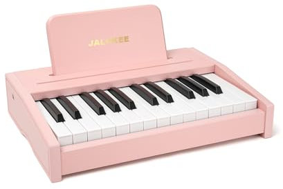 JALOKEE Kinder Klavier Keyboard, Digital Piano für Kinder, Musik Educational Instrument Spielzeug, Holz Klavier für Kleinkinder Mädchen Jungen (Rosa, 25 Tasten)