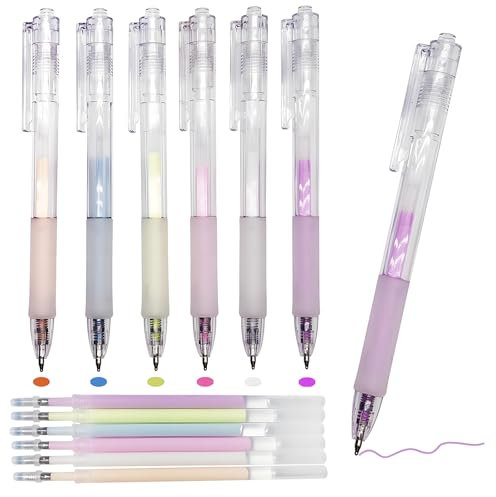 6 Pcs Glue Stick Pen with 6 PCS Extra Glue Refills, Best Quick Dry Rollerball Pens for Handmade Apply Like Writing Quick Dry for Crafting, Scrapbooking, Kids School Craft Supplies