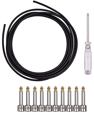 Lötes Patch Cable Kit Gitarre Pedal Board Kordendraht 10 Stecker 3 Meter mit Mini -Schraubendreher -Musikinstrumentenzubehör Set