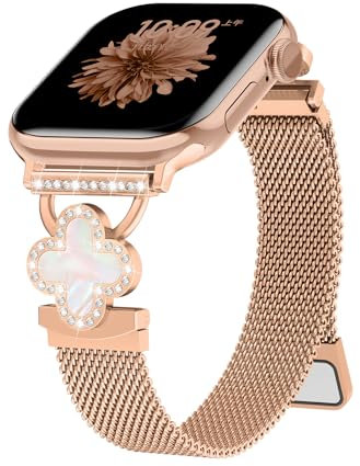 SOLOLUP Milanesi Cinturini per Apple Watch SE 3/2 Cinturino 40mm 41mm 42mm 44mm 46mm 45mm 38mm 49mm Donna,Magnetiche Milanese Loop Metallo Banda per iWatch 11 10 9 8 7 6 5 4 3 Ultra 3/2,Oro Rosa