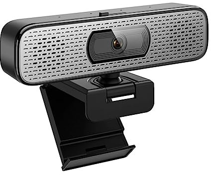 TETEOM Webcam, 2K 4K Wecam Messa a fuoco automatica WebCamera Altoparlanti stereo incorporati for trasmissione in diretta Videoconferenza Videocamera for giochi for PC ruotabile(2K Auto Focus)
