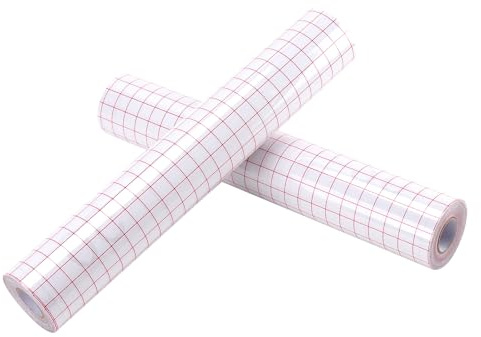 SINJEUN 2 Stück Transferfolie Plotter 30,5cm x 10m, 20m Übertragungsfolie Plotter mit Rotem Raster für Abziehbilder, Schilder, Aufkleber
