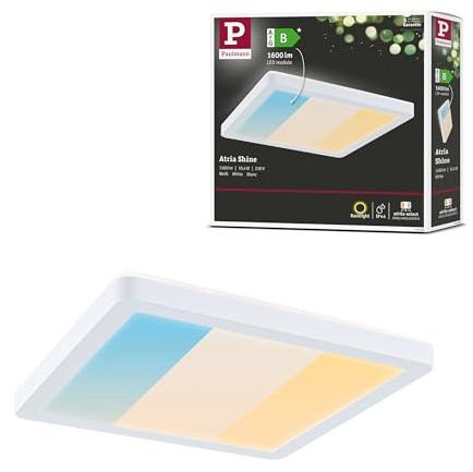 Paulmann 71266 LED Panel Atria Shine IP44 eckig 190x190mm 8W 1160lm 3000-6500K Weiß