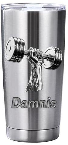 Personalisierte Hantel Cup mit Namen, benutzerdefinierte Edelstahl Hantel Tumbler Tasse für Männer Frauen, Kaffee Reise Tasse für Bodybuilder, Workout Buddy Fitness Geschenk 
