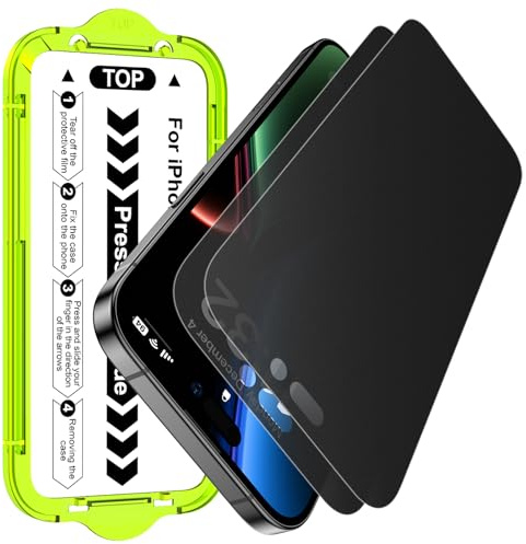 Esanik Matte Privacy Screen Protector for iPhone 17, 2x Matte Anti-Spy Tempered Glass Film, Anti-Glare & Anti-Fingerprint (2025-6.3 inch)