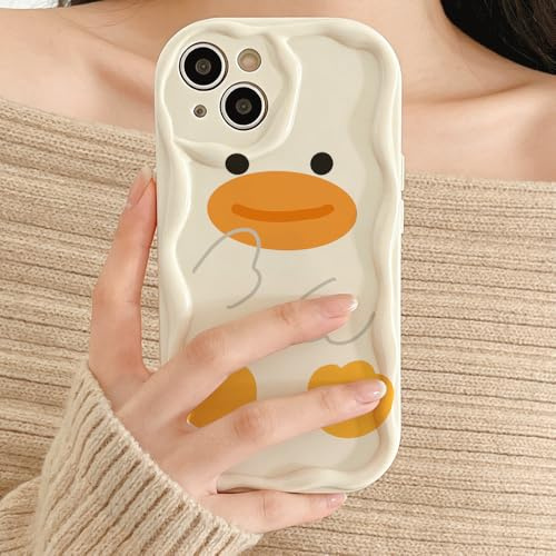 LIRASIRA Compatible with Samsung Galaxy A16 Cartoon White | Cute Duck Silicone Soft Cream Phone Case White