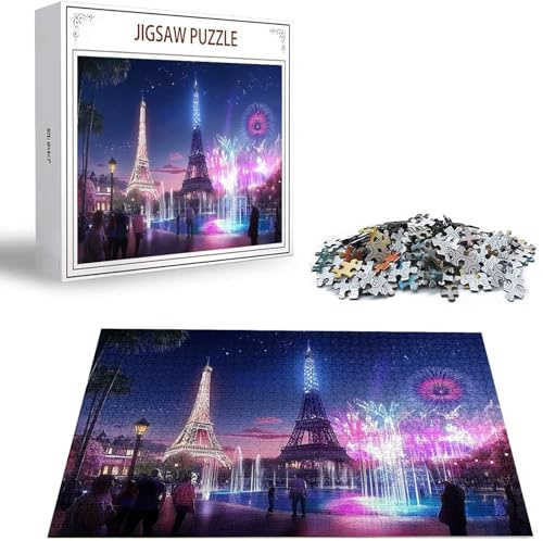Stadt Puzzle 3000 Teile Nachtansicht Puzzle Erwachsene, Holzpuzzle Klassische Puzzles, Jigsaw Puzzles für Erwachsene, Premium Quality Klassische Jigsaw, Geschicklichkeitsspiel für Ganze Familie H-1644