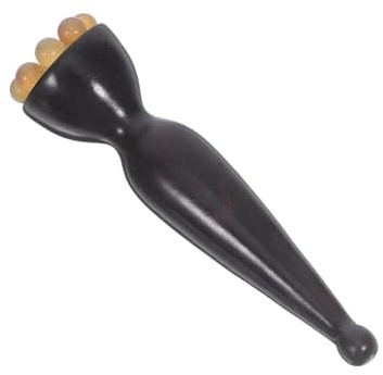 ERINGOGO Sandelholz Augencreme Massagestäbchen Ergonomischer Gua Sha Akupressurroller mit Lotus Pod Natürliches Holz Gesichtsmassagegerät für Sensible Hautpflege Unterwegs