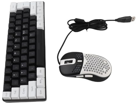 Clavier éclairé Rvb, Ensemble de Jeu Mécanique Ergonomique et Compact, pour Mac, Ordinateur Portable, Employés de Bureau, Matériau ABS (Cadre Blanc Central Noir)