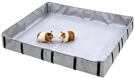 Cage Liners for Small Animals 46x24 Inch Non Slip Waterproof | Chinchilla Cage Liner Floor Mat for Hutch Indoor House Apartment Playpen Travel Floor