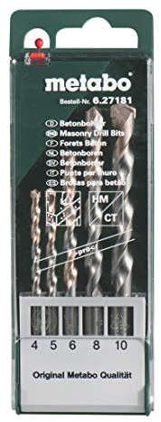 Metabo 627181000 Série Pro Lot de 5 Forets à béton à mise carbure rapportée