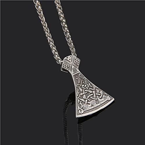 YABEME Wikinger Thors Axt Halskette, Nordic Men Vintage Celtic Rune Anhänger Halskette, Punk Edelstahl Geschenk Für Jungen