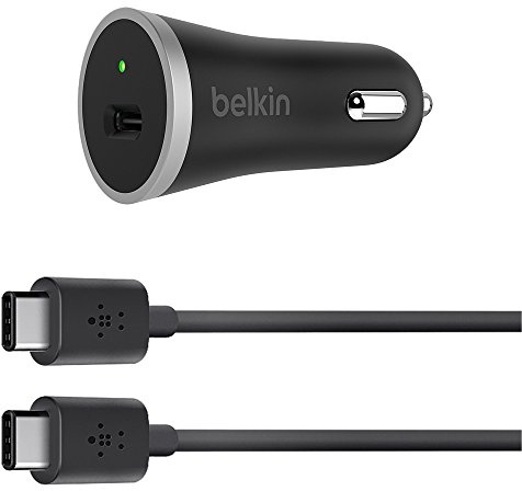Belkin USB-C 15 W Car Charger with USB-C to USB-C Cable (USB-IF Certified), Black