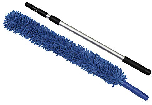CleanAide Handheld Microfiber Flex Duster with Adjustable Telescopic Reach Pole