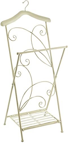 Kobolo Herrendiener Stummer Diener Jackenständer Kleiderständer - Metall Vintage Weiß