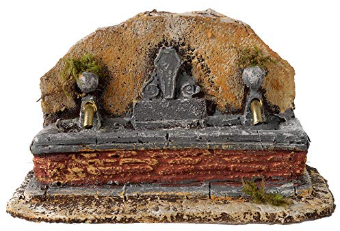 Holyart Krippenbrunnen aus Kunstharz mit Zwei Wasserläufen, 13x21x14 cm