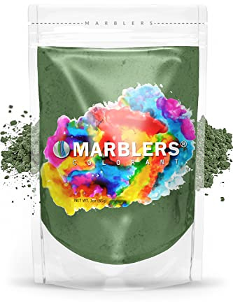 MARBLERS Green Mica Powder [Forest Green] 3oz (85g) | Cosmetic Grade | Epoxy Resin Pigment | Dye | Non-Toxic, Vegan, Cruelty-Free | Lip Gloss, Nails, Body Butter | Bath Bomb, Candle & Soap Making