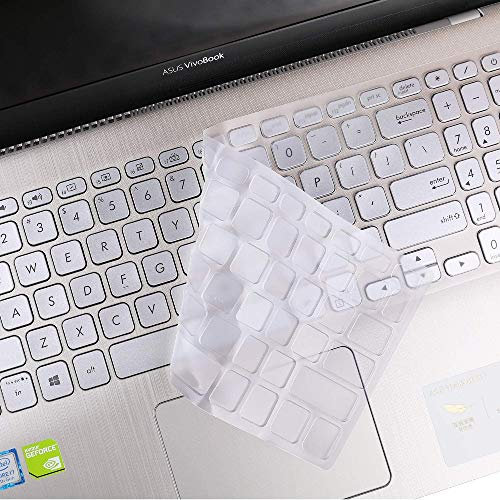 VFENG - Funda de teclado premium, protector de teclado de TPU transparente ultrafino para portátil ASUS S5300U, VivoBook S530UN, Y5100 - Diseño de EE. UU