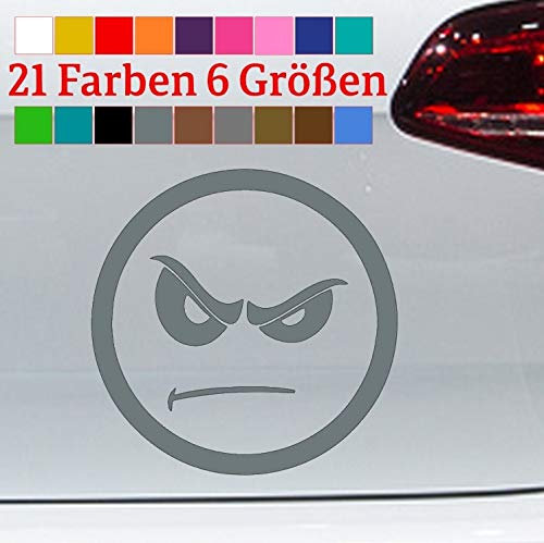 Smiley Aufkleber Böse Emoji lustig JDM Sticker Bad Guy Shocker Fun Decal Kleber in 6 Größen und 21 Farben