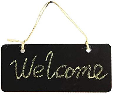 BEAUTYBIGBANG Kreidetafel mit Aufhänger Tafel Klein Kreidetafel zum Aufhängen Kleine Tafel Kreidetafel Klein mit Juteschnur Kleine Tafeln Holztafel für Hochzeit Buffet Küche 18 * 8 cm