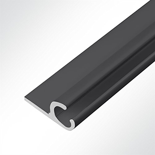 LYSEL® Kederschiene Kederleiste Kederprofil 15x30mm pulverbeschichtet 1m 45° Schwarz Ø10mm für Keder 6-9mm